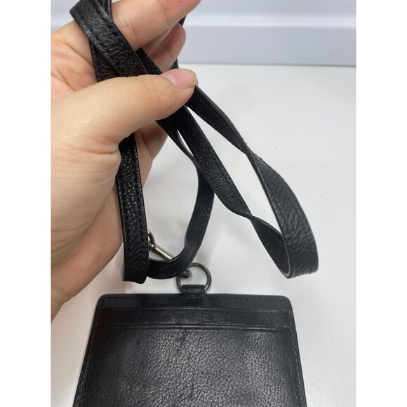 COACH East West Lanyard ID Case Badge Holder in Black Sport Calf Leather 63629 - Picture 4 of 8